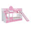 Lit simple superposé avec glissière et rangement en bois de pin massif Fairytale Castle l 76,6 po x P 106,3 po x H 72,8 po