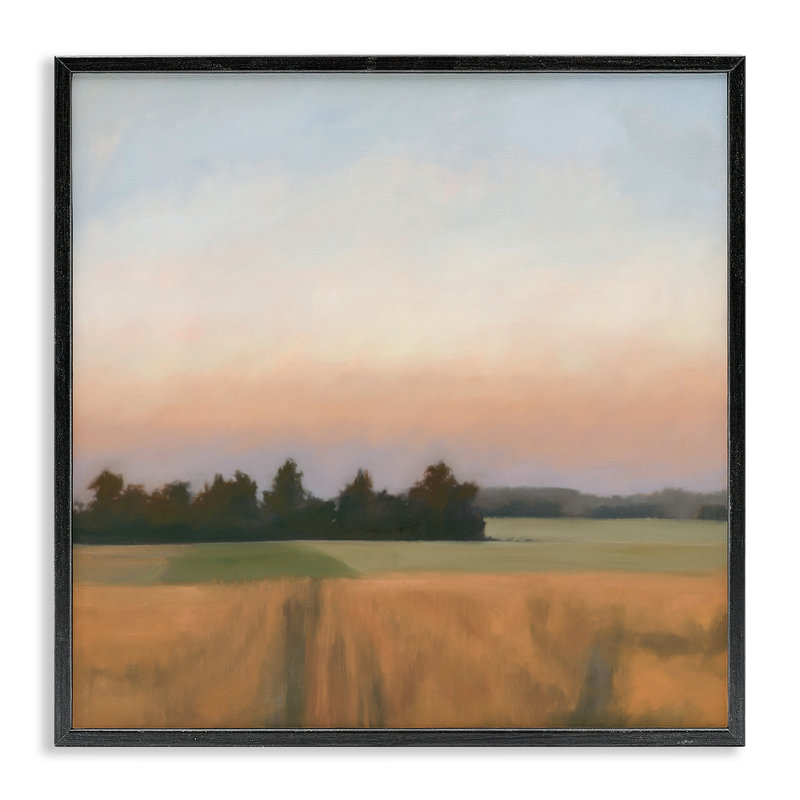 «Country Harvest Evening Giclee», conception par Megan Lightell, H 12 po x l 12 po, Giclée encadrée noir minuit