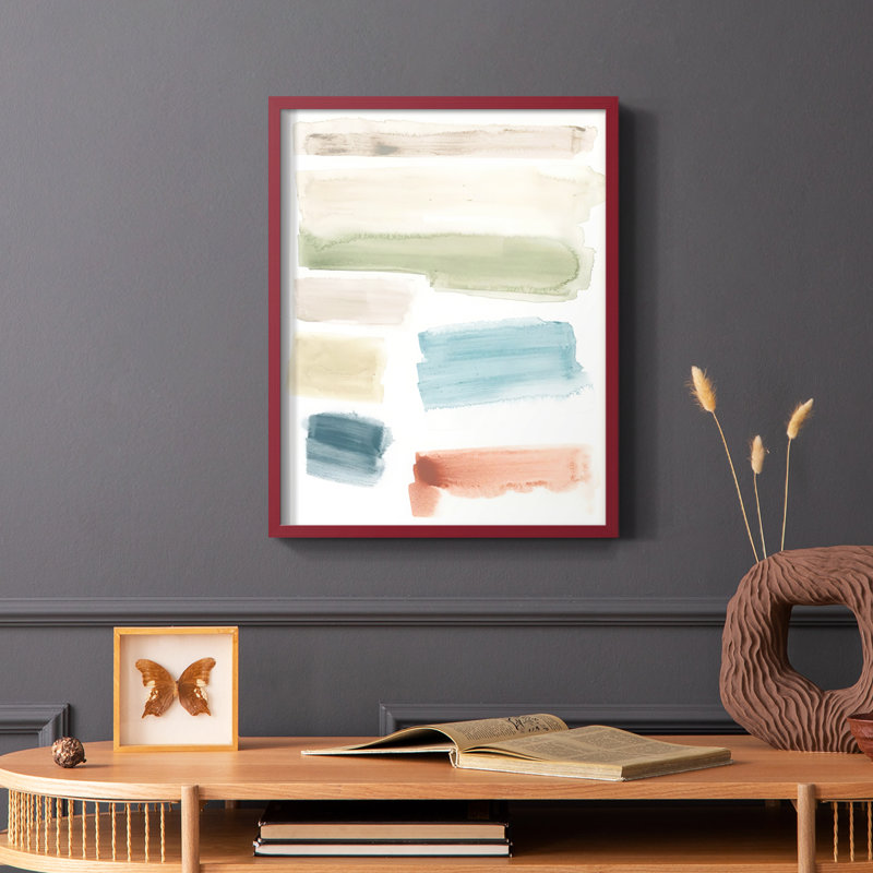 Watercolor Swatches I, reproduction encadrée - bois massif, H 14 po x l 11 po, Blanc