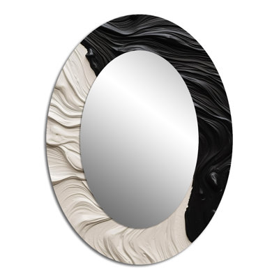Miroir mural moderne noir et blanc marbré Dreamscape II