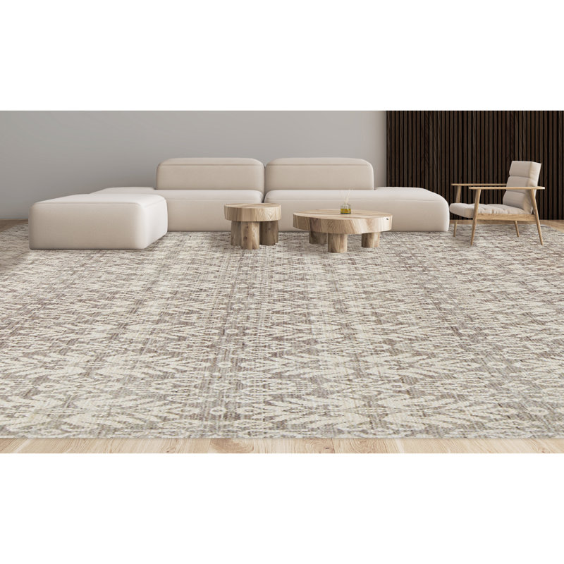 Sultanabad Wool Ikat Area Rug in Gray