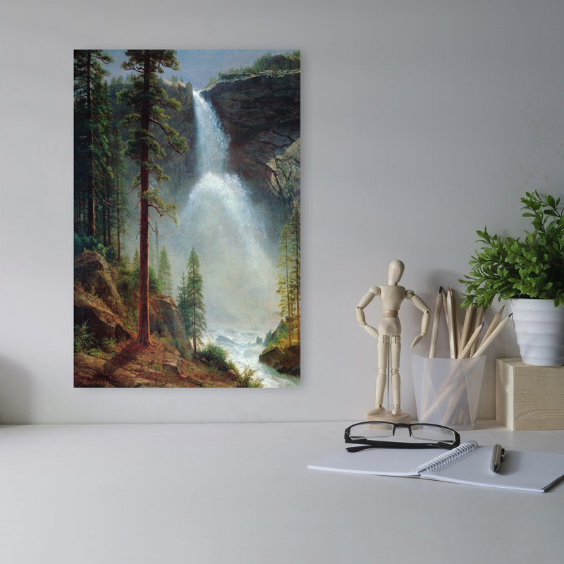 Nevada Falls classique rustique serein serein arbre pin, paysage, impression d'art mural, 18" H x 12" W