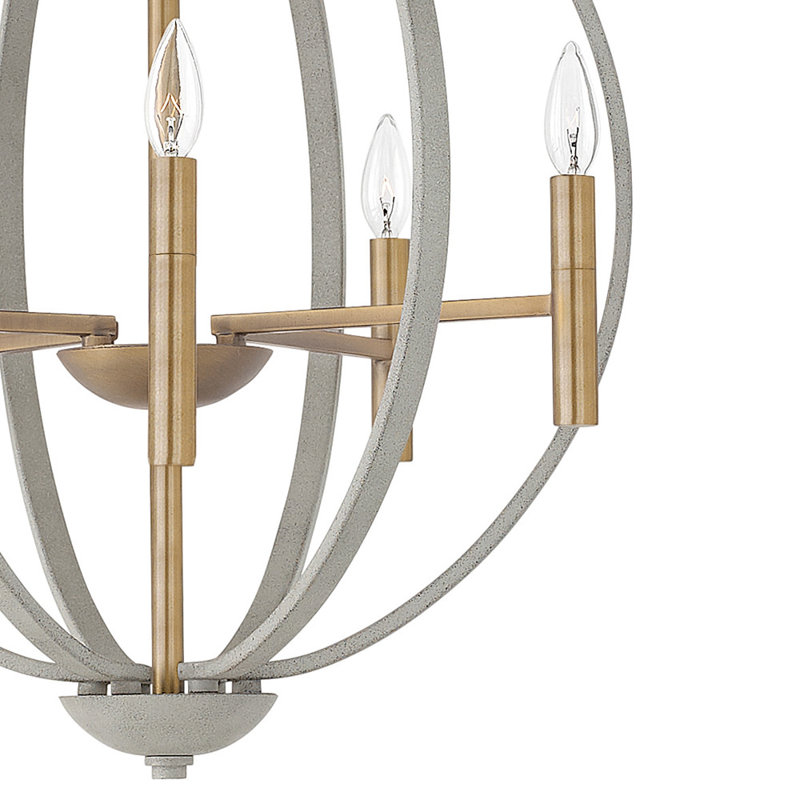 Lustre sphérique unique à 6 lumières Euclid, Gris ciment