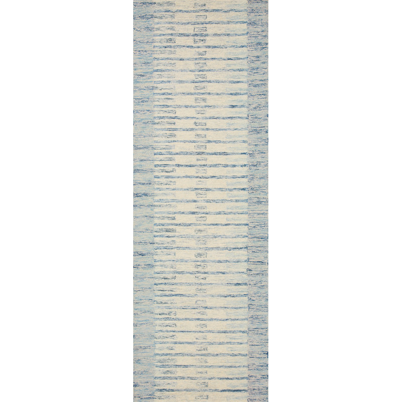 Tapis transitionnel ivoire / denim Chris Loves Julia x Loloi Chris, Tapis de couloir 2 pi 6 po x 9 pi 9 po