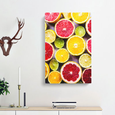 Sliced Citrus Fruits - Wrapped Canvas Painting
