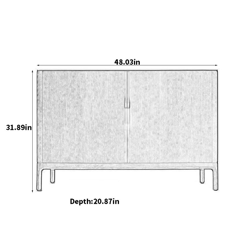 Double-Door Simple Sideboard, Black