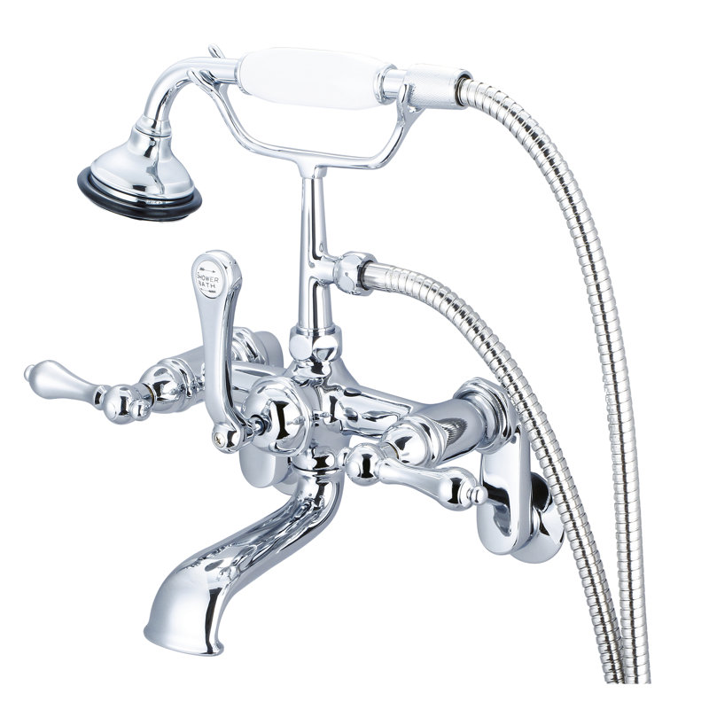 Stonington 3 Handle Clawfoot Tub Faucet, Lever Handles, Chrome
