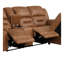 Ensemble de canapé modulaire en similicuir brun 2 pièces avec fauteuils inclinables et console Contemporary