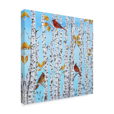 " Cardinals in Birch " Acrylic Print