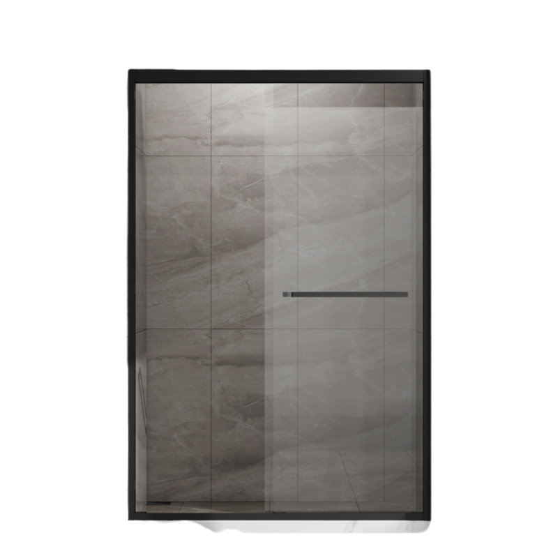 48-Inch Wide X 72-Inch Tall Double Sliding Glass Shower Door, Aluminum-Framed Shower Enclosure, Matte Black