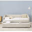 Lit de jour simple avec charge USB et lit extensible escamotable, avec bouton sur le dos et clou en cuivre sur les bras ondulés (81 po x 42 po x 30,75 po)-1418811313