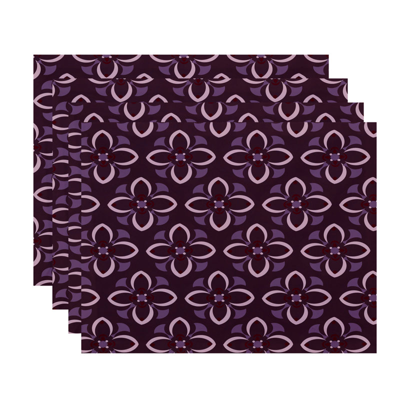 Ensemble de napperons 4 pièces Hamra, Mauve / rose