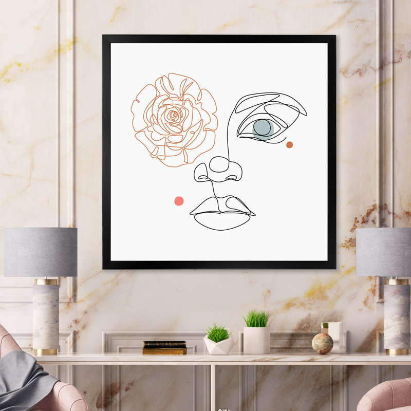 «Face féminine», impression sur toile, Cadre photo noir, H 30 po x l 30 po x P 1 po