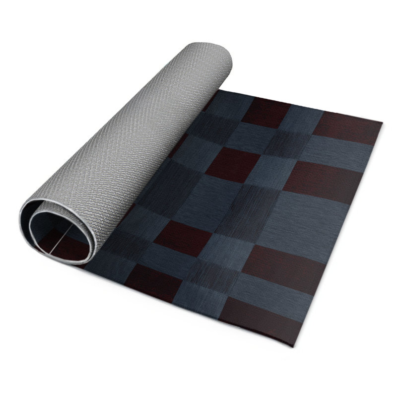 Tapis d'intérieur et d'extérieur à carreaux gris, Rectangulaire 3 pi x 5 pi