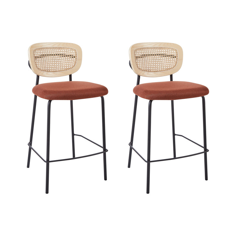Altonette Upholstered Counter Stool, Orange