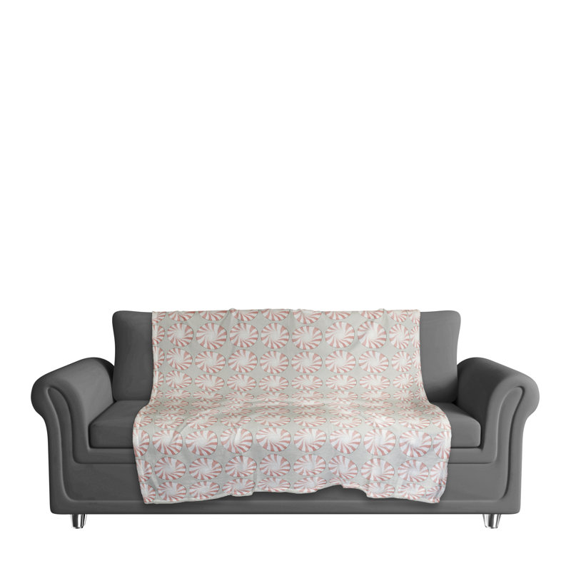 Peppermint Candy Patterned 50 x 60 Coral Fleece Blanket