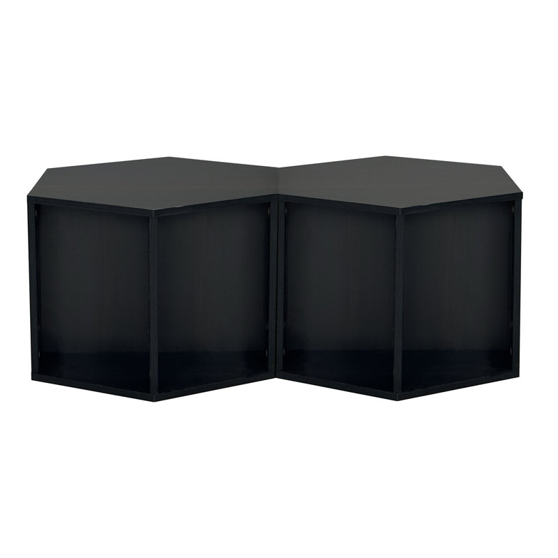 Table d'appoint 47,24 po Hexagonal, Brun-noir