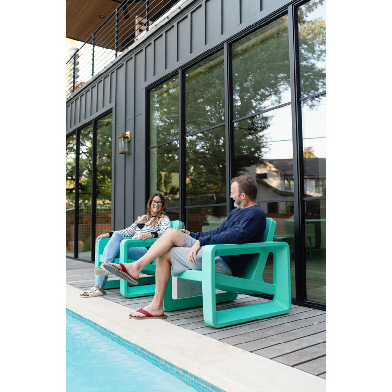 Deck Outdoor Lounge Chair, Seafoam Green