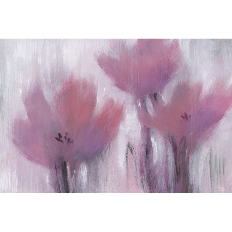 Vibrant Fuchsia Floral II - Wrapped Canvas Painting Print, 81cm H x 122cm W, Black Floater Framed