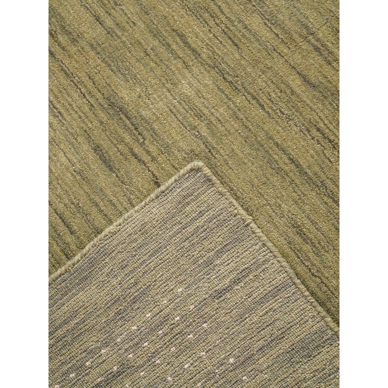 Anley Hand Knotted Loom Wool Eco-Friendly Area Rugs - Rectangle, Green Color, Contemporary Modern Design, High Pile Thick Handmade Anti Skid Area Rugs for Living Room, Bed Room