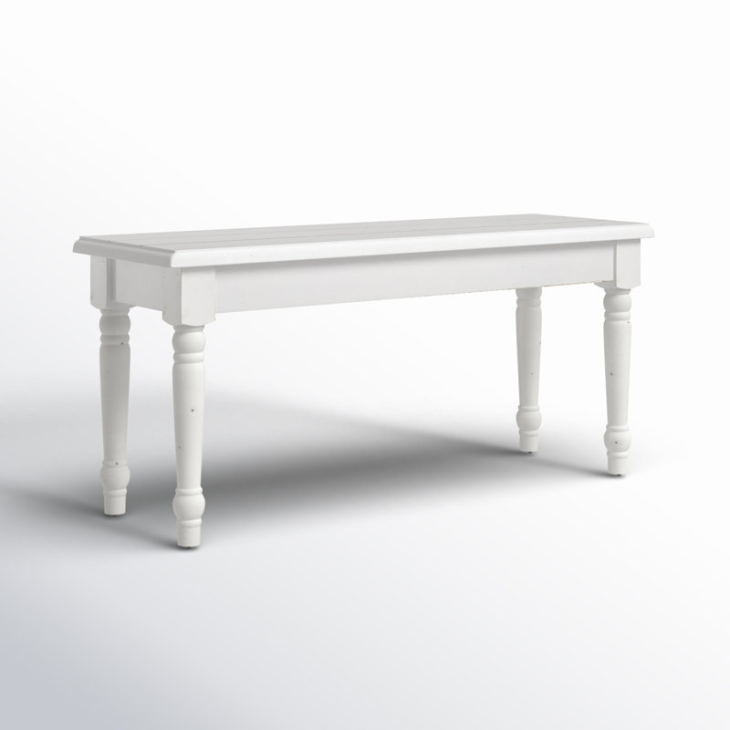 Banc en bois massif Dayanah, Blanc