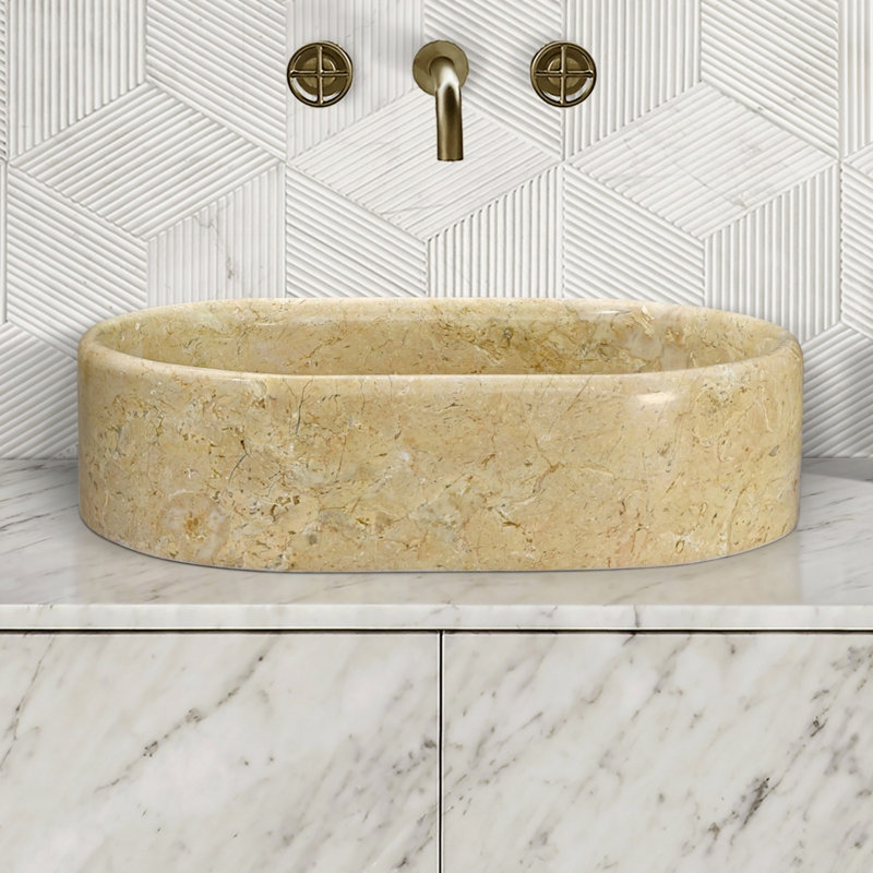 Lavabo vasque, lavabo ovale pour salle de bain, Doré