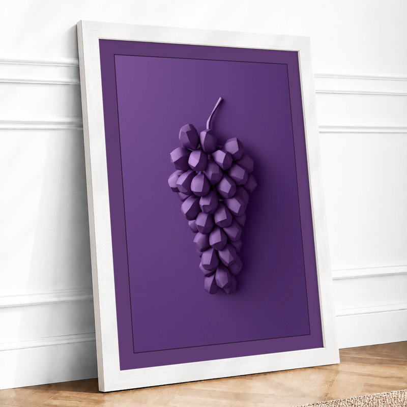 Purple Grapes Minimalist - Print, A3 - 42.0 x 29.7 cm, White