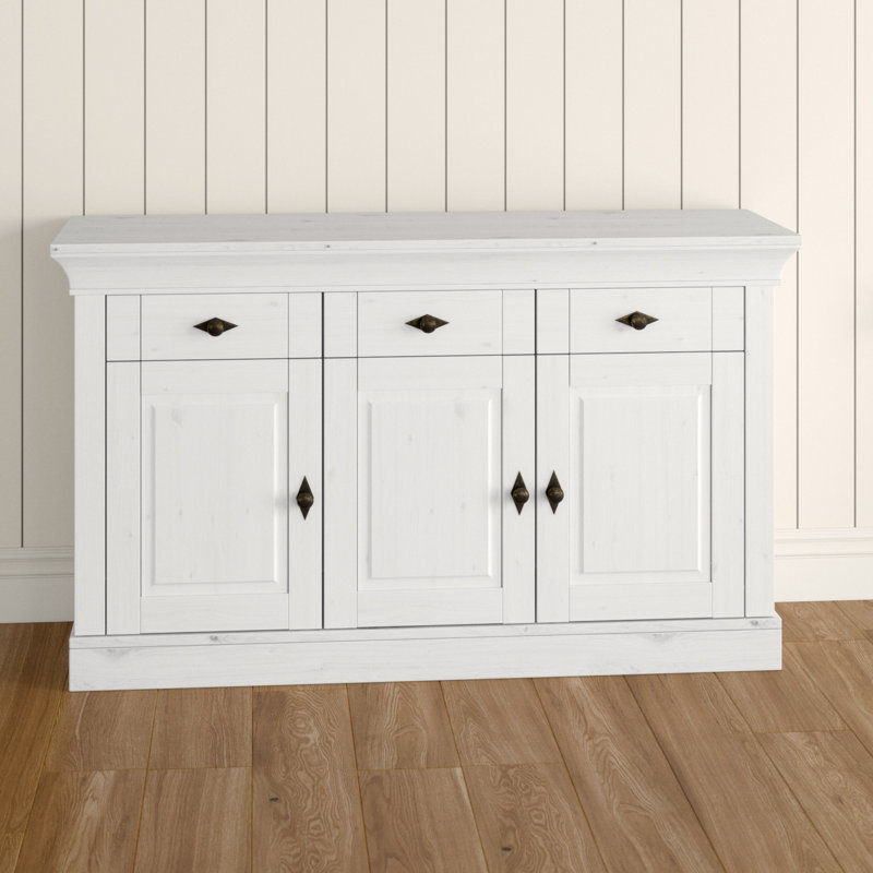 Kelly 143.2cm Sideboard, Stained and varnished white/White