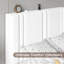 Structure de lit tapissier simple avec tête de lit en tissu de velours, support de lattes en bois robuste, silencieux, sans sommier tapissier, blanc 