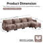 Canapé modulaire surdimensionné en L chenille avec design ergonomique et repose-pieds mobile-429405974-429405975