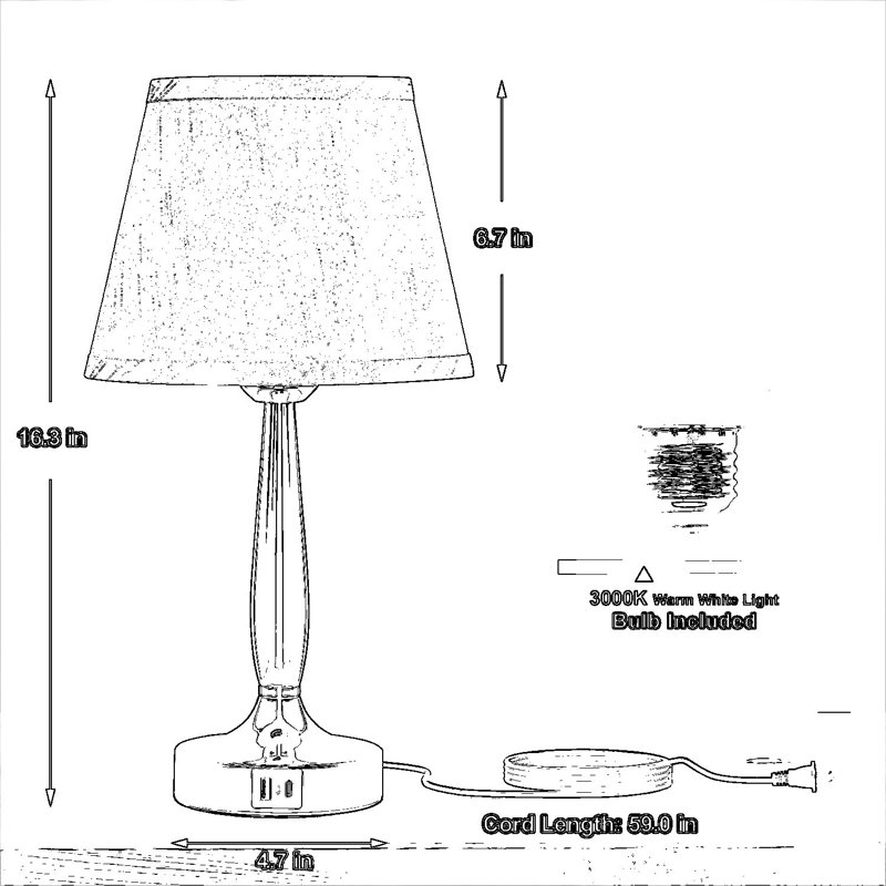 Ensemble de 2 lampes de table à intensité variable avec ports de charge USB, lampe de table de chevet à commande tactile à 3 voies avec ampoules à DEL incluses pour la chambre à coucher et le bureau