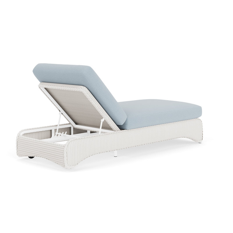 Loom Outdoor Chaise Lounge, White, Unearth Dew