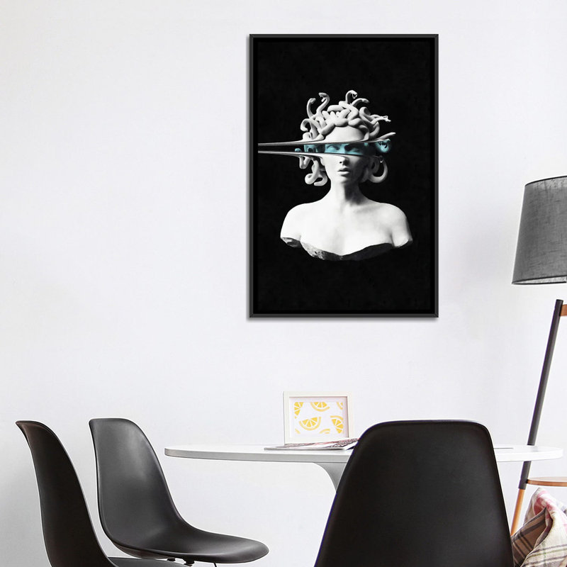 Méduse - reproduction d'art murale encadrée, H 40 po x l 26 po, Noir, Reproduction encadrée sans passe-partout