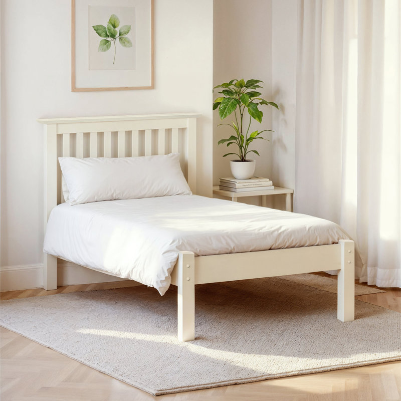 Scoggins Bed, Stone White, Single (3'), Mattress not Included