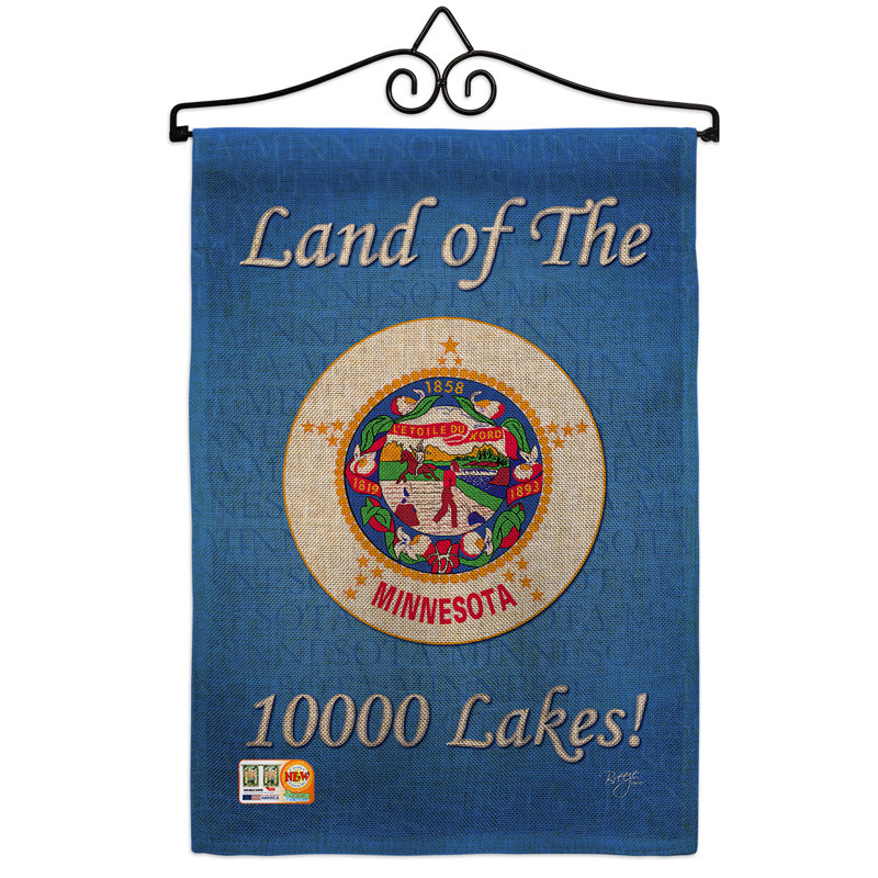 En toile jute 2 côtés 19 x 13 po de minnesota drapeau de jardin
