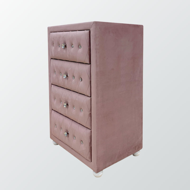 Commode Montreux en tissu rose