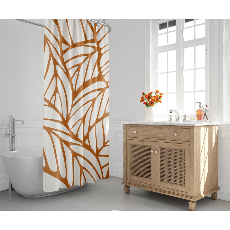 Rideau de douche Caro, Orange brûlé