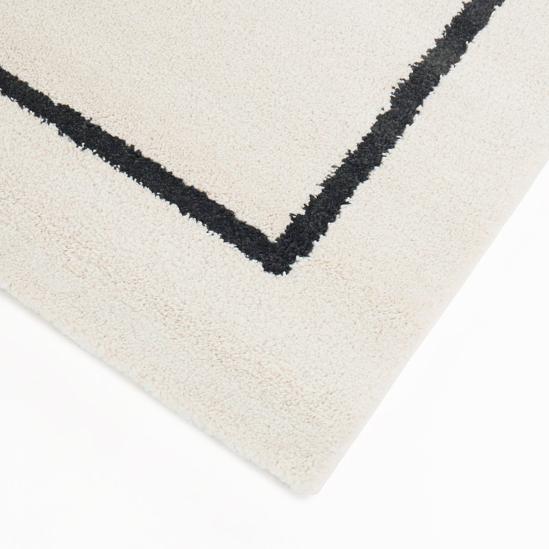 Dorrien Cream/Black Abstract Geometric Area Rug, 7'10" x 10'