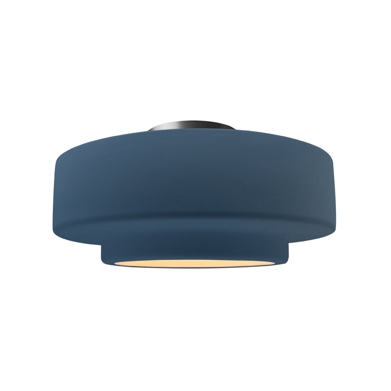 Plafonnier semi-encastré Radiance, H 7,25 po x l 14,5 po x P 14,5 po, Ciel à minuit, Nickel brossé