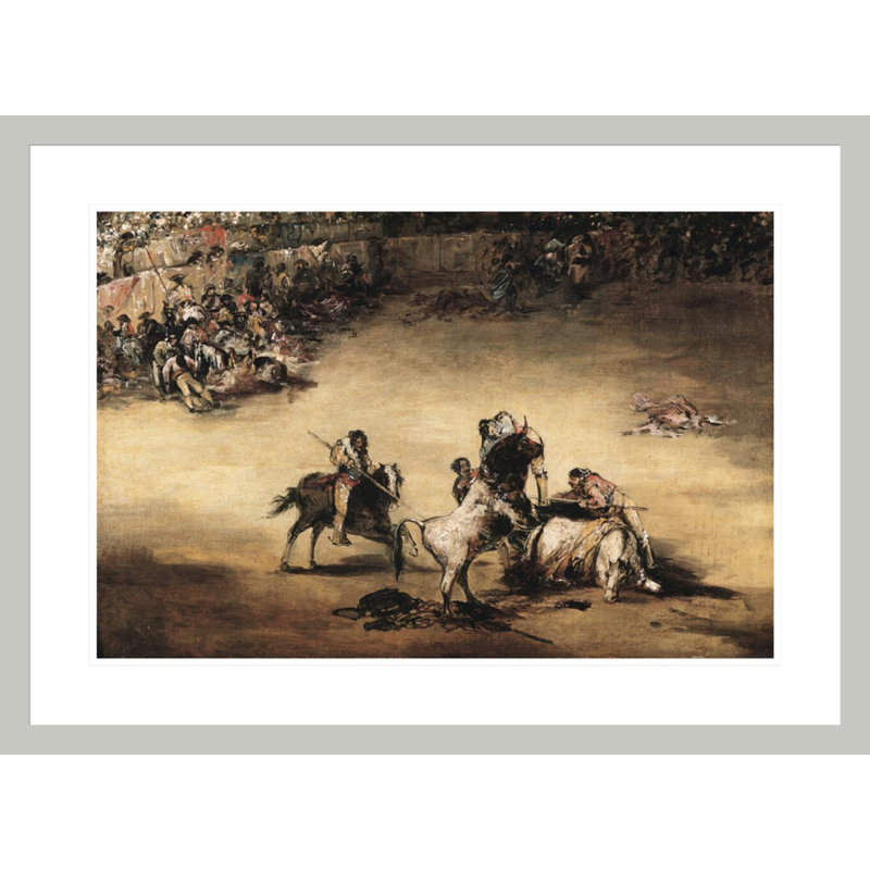 «The Bullfight» par Francisco de Goya, impression giclée encadrée, H 21,65 po x l 29,5 po