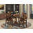 3 Piece Counter Height Dining Table Set Contains a Round Wooden Table with Pedestal and 2 Leath-2012709538-2012709539