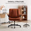 Coussin lombaire dynamique à accoudoirs modernes à larges pattes croisées orange moderne pour les espaces de coiffeuse de bureau à domicile