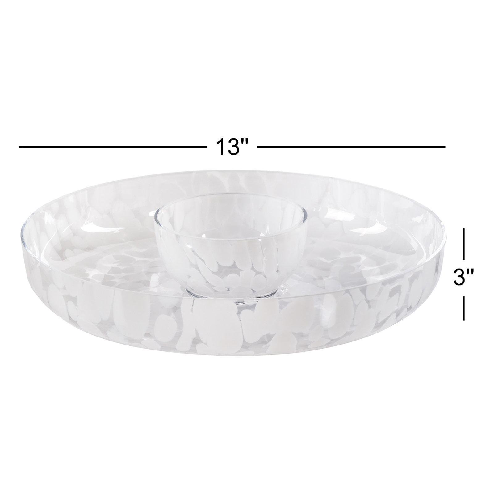 Kel Glass Chips And Dip Platter