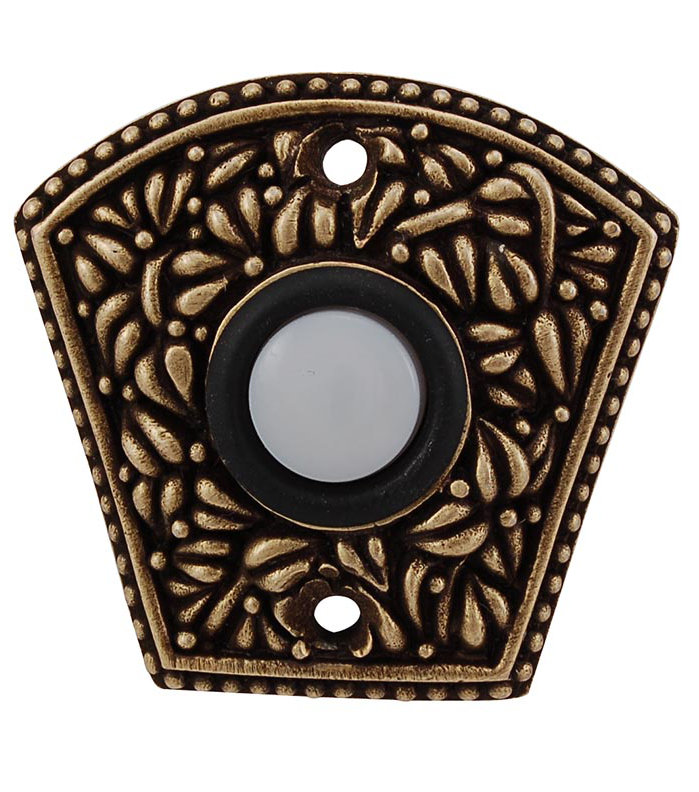 San Michele Fan Push Button, Antique Brass