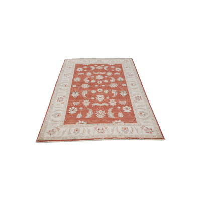 Daugherty Hand Knotted 5x7 Red Rug