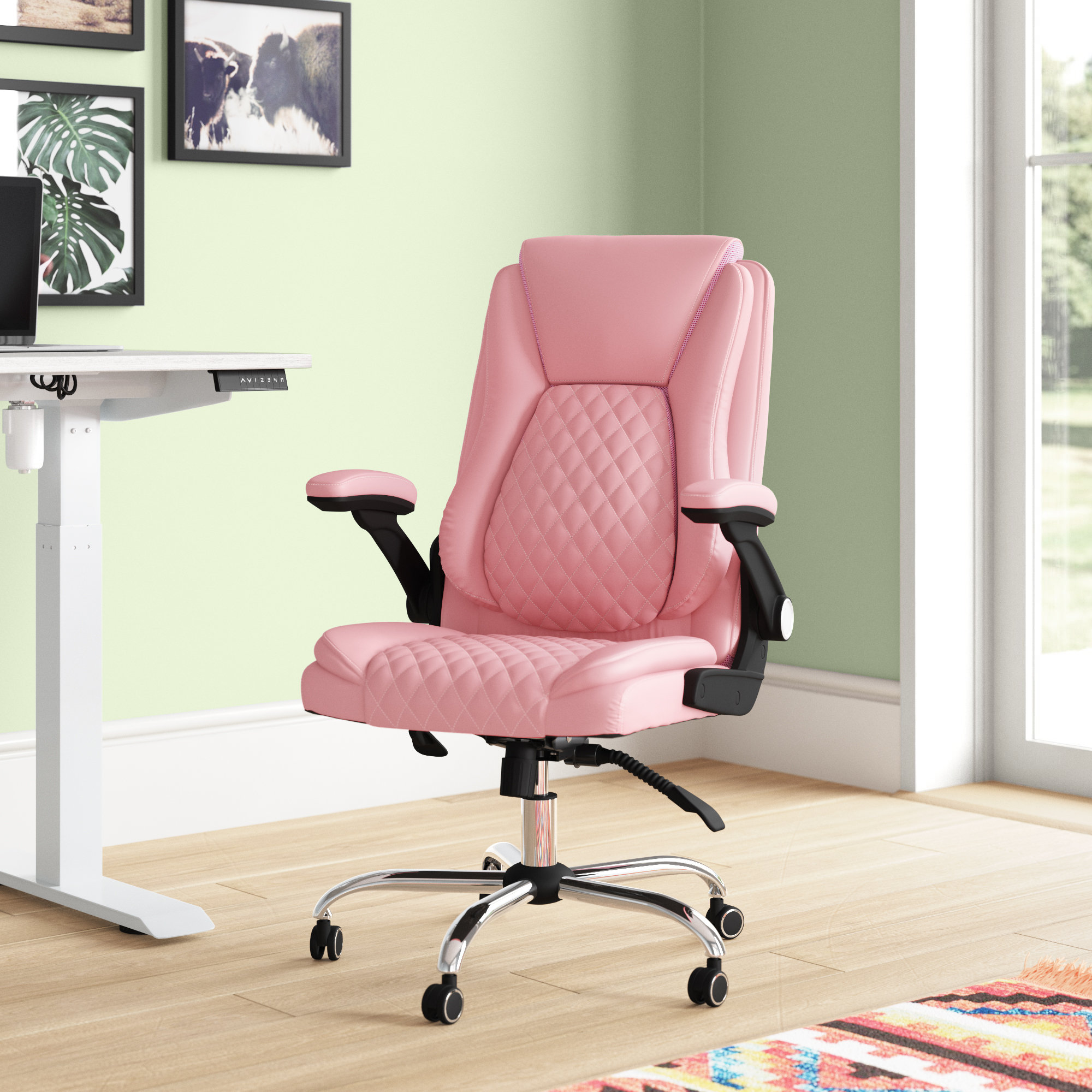 Home Office Chair Ergonomic Desk Chair The Twillery Co. Upholstery Color: White