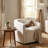  Nora Upholstered Swivel Accent Chair - Putty Woven Fabric-195559858