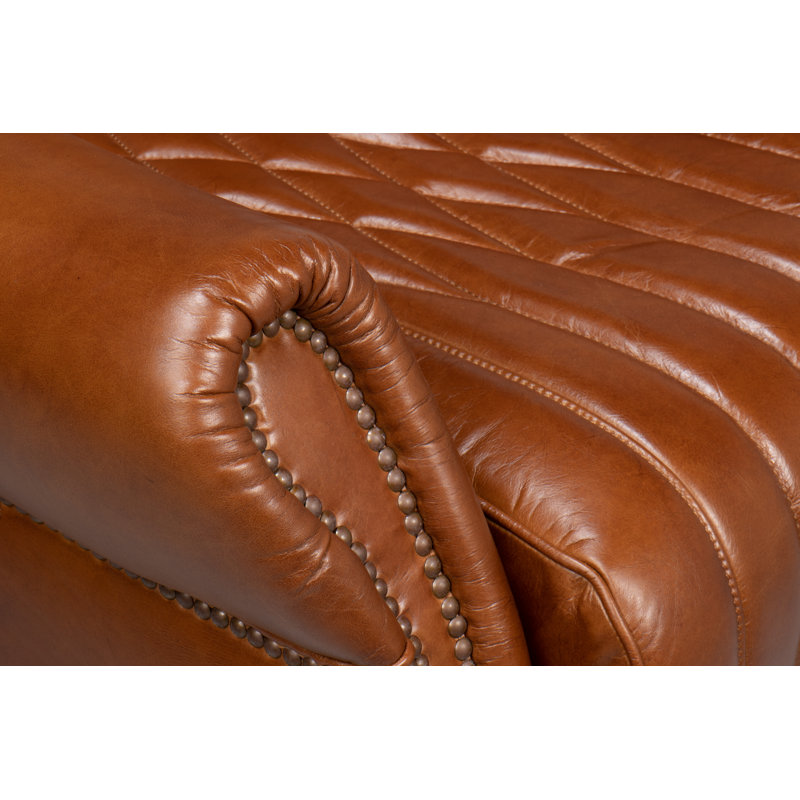 Bugatti Swivel Club Chair, Vintage Havana Genuine Leather