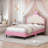 PU Leather Princess Bed with Tufted Headboard-106762666