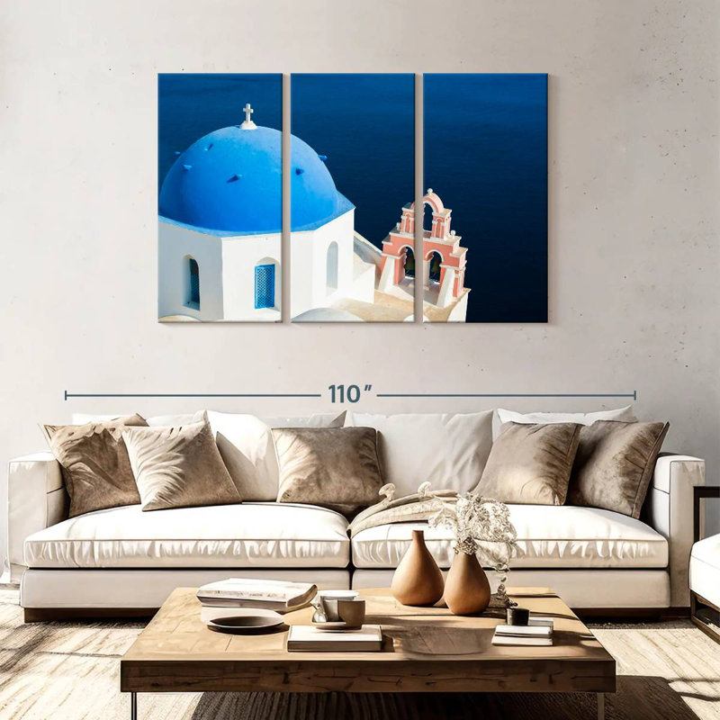 Lilie Santorini Blue Dome, H 14 po x l 23 po
